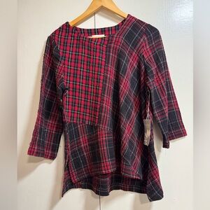 Habitat Red and Black Checkered Women's Blouse